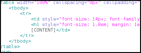 the content placeholder in phpList [content]