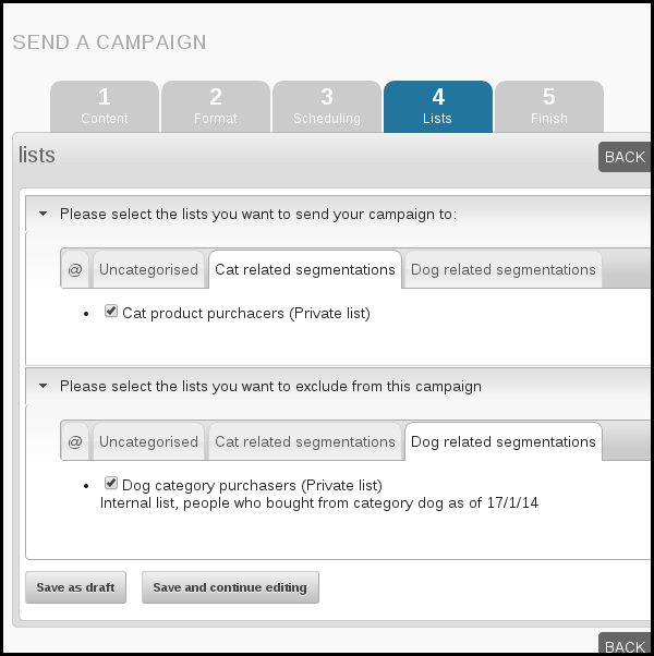 using the exclude list functionality phpList