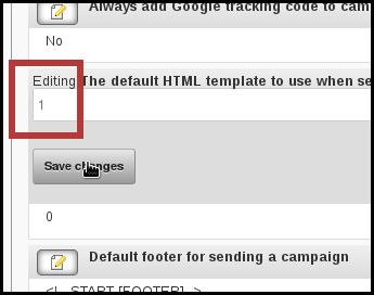 specify default template phpList