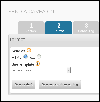 choose a template in phpList