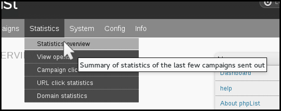 how to view basic statistics in phpList