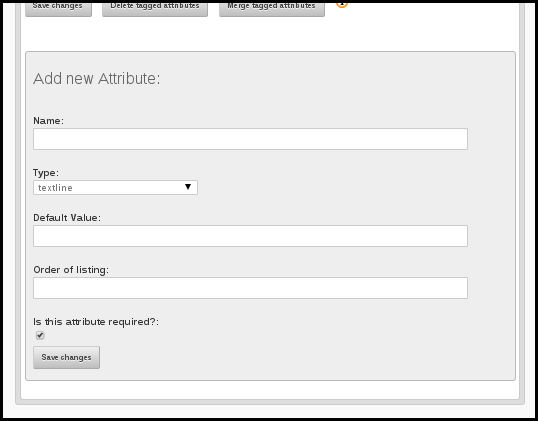 adding a new attribute from attribute configuration page