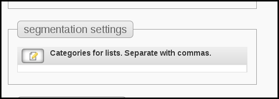 phpList segmentation settings list categories