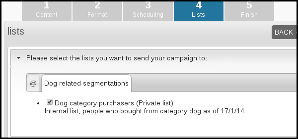 sending to a segment