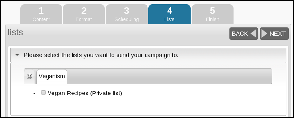 using phpList categories